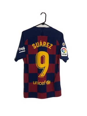 Barcelona Suarez #9 2019/20 Medium Vaporknit Home Excellent