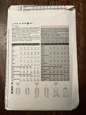 Vogue 7744 UNCUT Sewing Pattern, Misses' Skirt, Size 8-10-12 | eBay