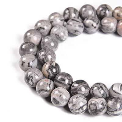  90pcs 4mm Natural Gemstone Round Spacer Loose Stone 4mm 90Beads Map Jasper