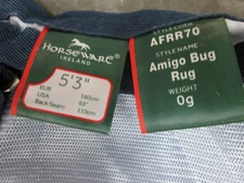 HORSEWARE IRELAND 5'3 AMIGO Bug Rug