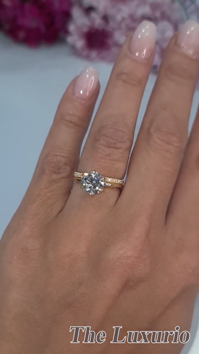 18k Yellow Gold IGI Lab Grown 1.71 Carat Round Cut Diamond Women Women Ring Set - Video 1 of 1