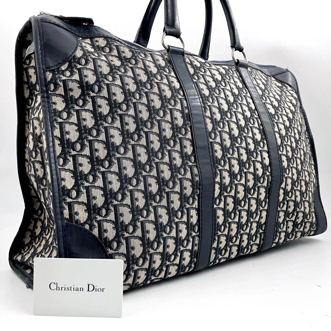 Sac Christian Dior 2430 Trotter Hand Boston avec serrure bleu marine noir occasion 2501M