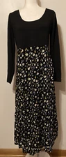 Vintage Sostanza Maternity Size M Floral Midi Long Sleeve Dress