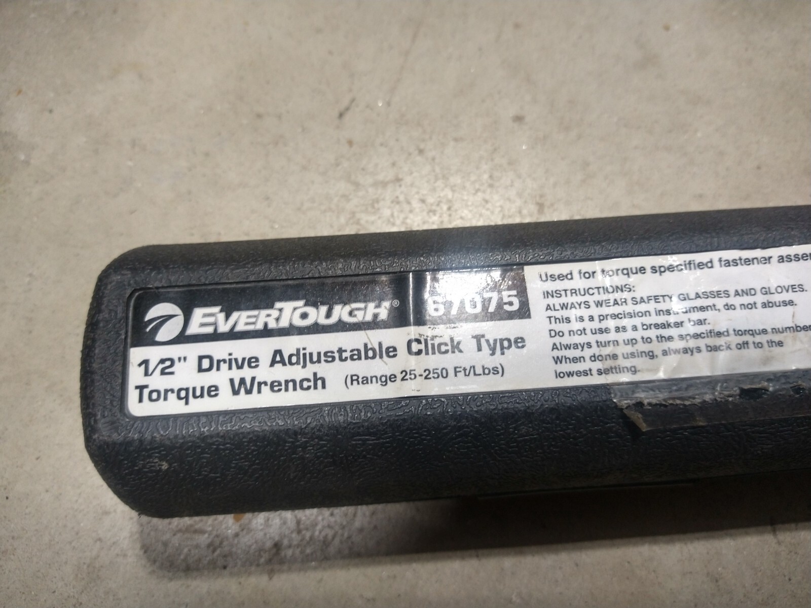 Evertough 67075 1/2" Torque Wrench Storage Case Only eBay