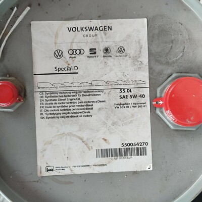 55L Genuine VW 5W40 Diesel Engine Oil G052505M4 Special D 505.00 505.01 Audi VAG