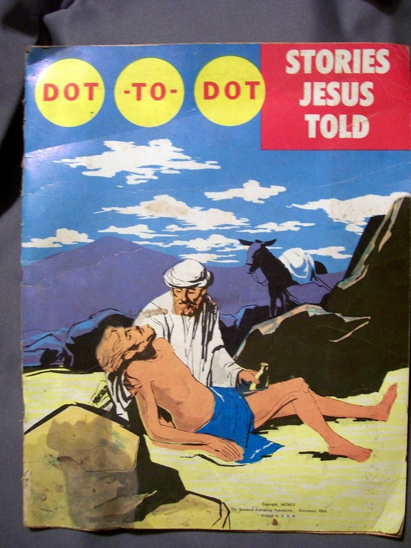 VINTAGE DOT TO DOT ACTIVITY BOOK STORIES JESUS TOLD 1955 LARGE BOOK