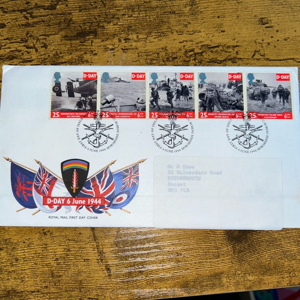 1994 D-Day Royal Mail First Day Cover SHS by Philatelic Bureau Edinburgh