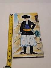 Vintage Hand Painted In Italy Art Wall Balzac Forano Tile Signed Moretti Rare!