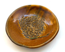 Garlic Grater Elusive Enterprize Made in USA Pottery 5.5" Brown Glazed