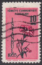 1955 Turkey SC# 1154 - Carnation - National Flower Show, Istanbul - Used
