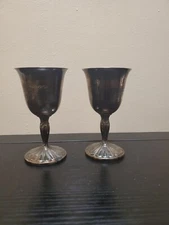 International Silver Company Wine Goblet Silver Plated Vintage Set Of 2