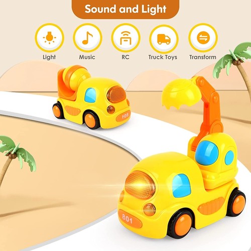 RC Toy Car Truck Toddlers for 2/3 Year Old Boys Digger Crane Musical Lights - Picture 2 of 12