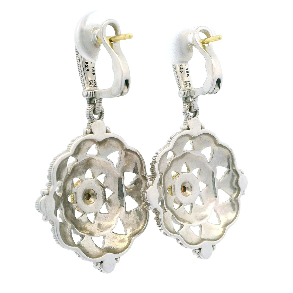 Висячие серьги-капли Judith Ripka из чистого серебра с бриллиантами золото 18 карат открытая работа - Изображение 3 из 4