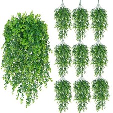 Artificial Hanging Plants 18 Pcs Fake Hanging Plant Faux Hanging Eucalyptus P...