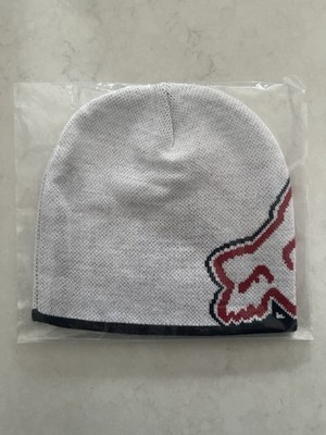 Supreme FW25 Acrylic Fox Racing Beanie White Jacquard Knit One