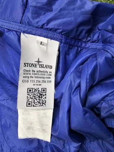 stone island men L micro rip stop primaloft hooded jacket blue full zip packable image 7