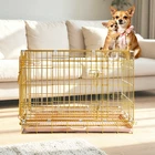 Homey Pet 30" Orange Gold Foldable Metal Wire Dog Crate Cage Kennel Dog Training