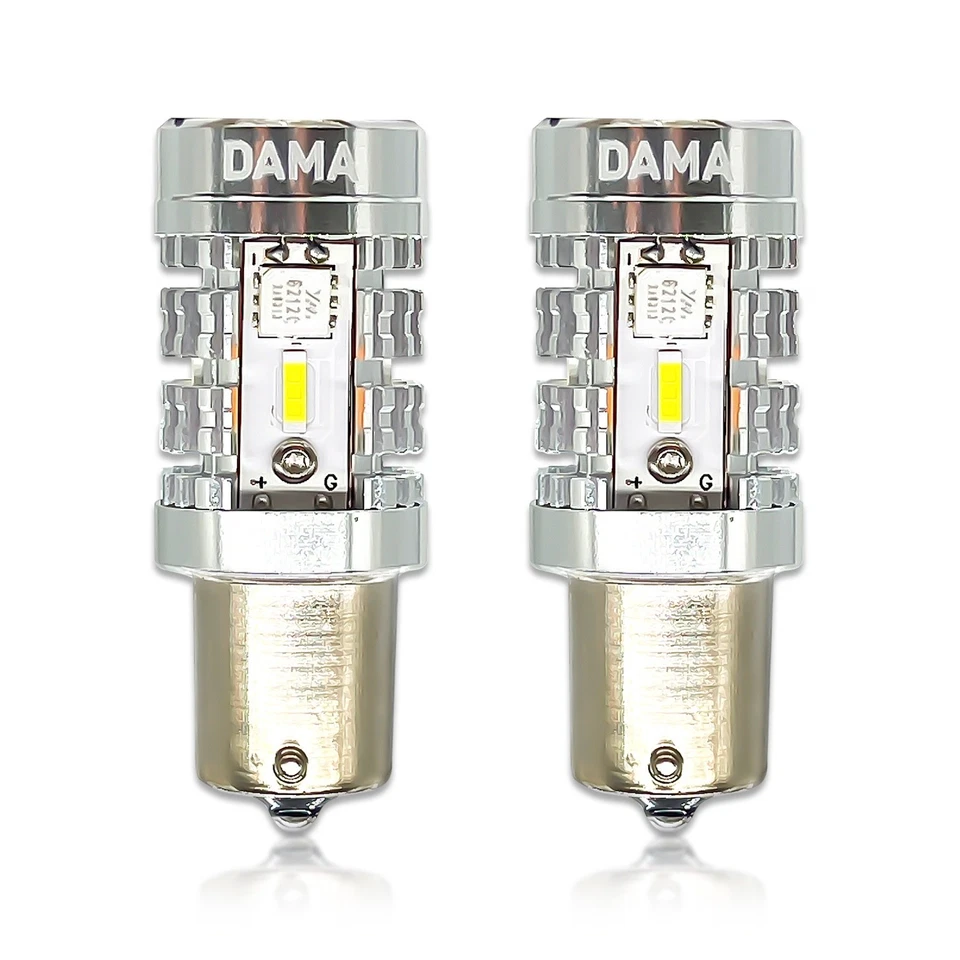 1156 DAMA 大功率白色 LED 灯泡 6000K Canbus 备用停车拖车 2 件装 — 第 2/4 张图片