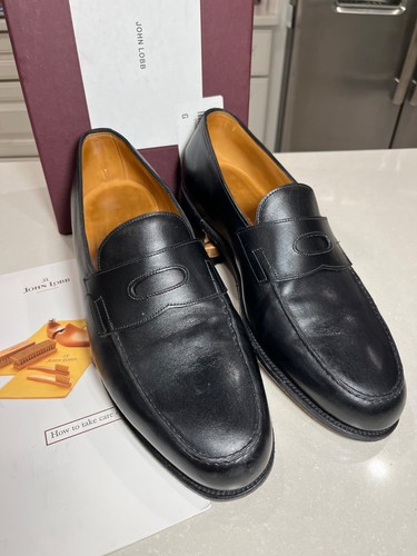 Chaussures John Lobb Cavendish Oxford - Cuir Noir - Taille UK 11.5 (EUR 45.5) - Neuf Avec Boîte