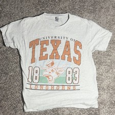 Gildan Texas Longhorns University of Texas 1883 Shirt Size L White Orange Green