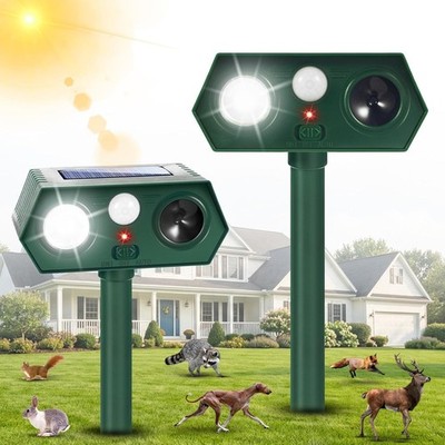 2026 Upgraded Sonic Fortress Pro Deer Repellent Devices,Waterproof Solar Ultraso