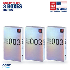 Okamoto 003 Extra Thin 0.03mm Natural Latex Condoms 12pcs x 3 Boxes