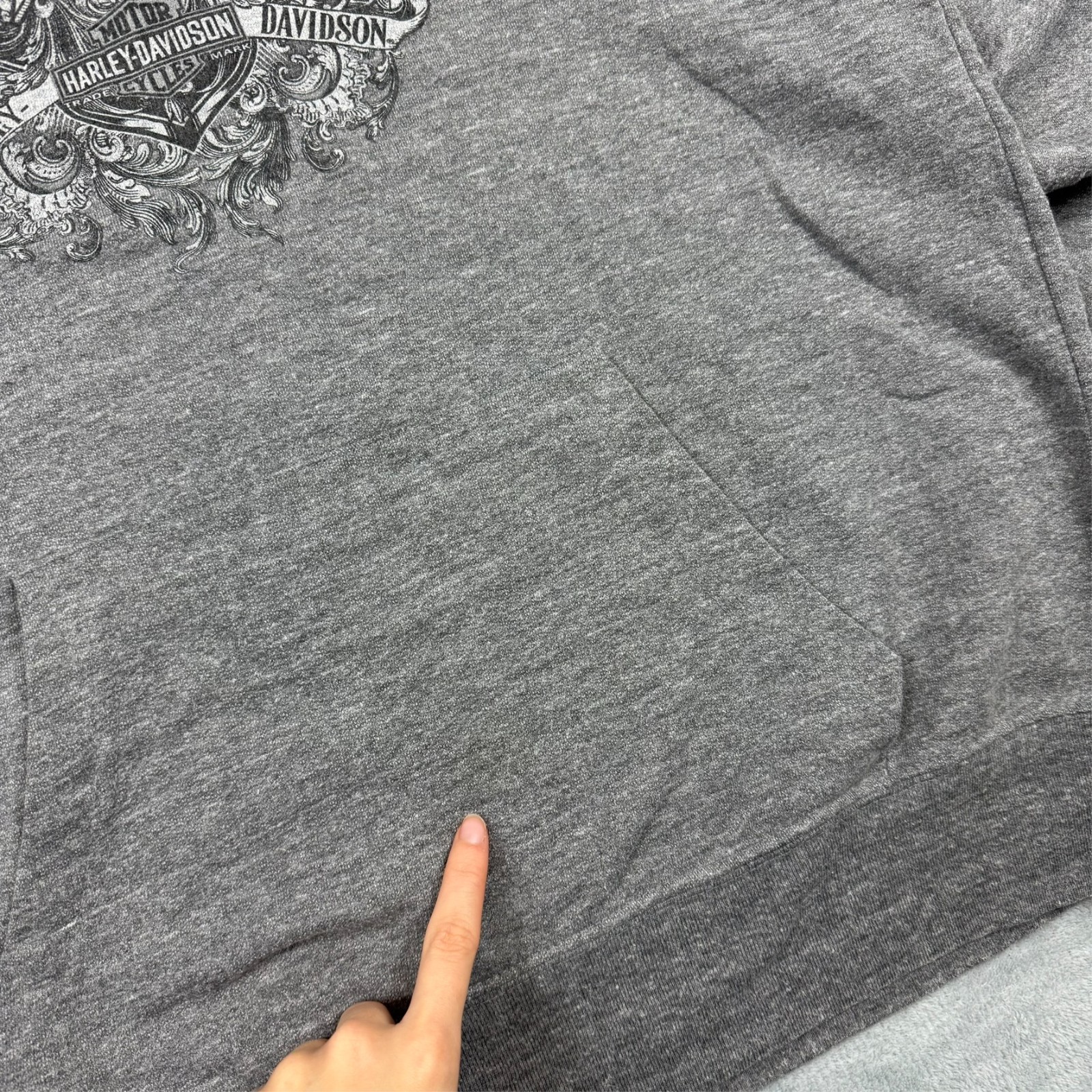Vintage Harley Davidson 2000's Y2K Grey Modesto Crest Size XL Pullover Hoodie image 6