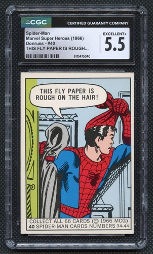 1966 Donruss Marvel Spider-Man Rookie #40 CGC 5.5 Blue Waist Correction