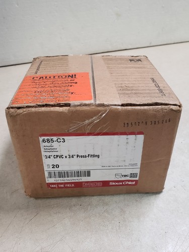 x20 - Sioux Chief 3/4" CPVC x 3/4" Male CTS MetalHead Press-Fit Adapter 685-C3