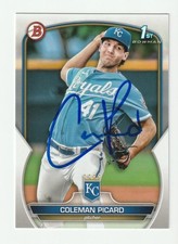 Coleman Picard Signed 2023 Bowman Draft Card #BD-161 Auto Royals Autograph COA