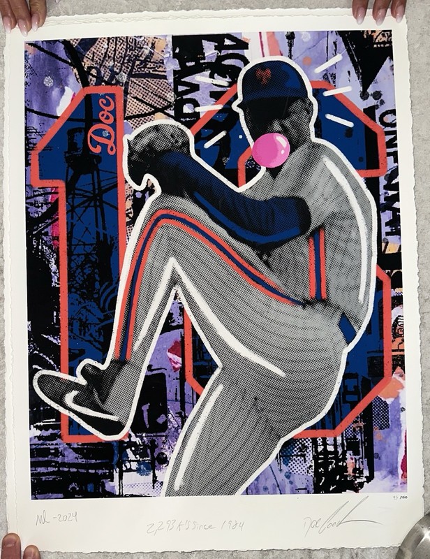 Doc Gooden NY Mets Signed Autograph Signed James Fiorentino Lithograph MLB Auto