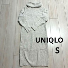 UNIQLO White Acrylic Turtleneck Knit Dress S Long Sleeve Used
