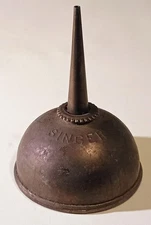 Singer Sewing Treadle Machine Thumb Pump Oiler ANTIQUE Embossed 3" Oil Can