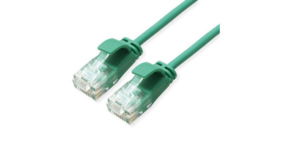 ROLINE UTP Data Center Patchkabel Cat.6A (Class EA), LSOH, extra dun, groen, 1 m