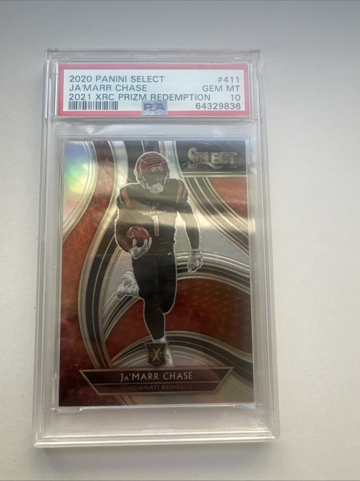 2020 Panini Select - Xrc Prizm Redemption Ja'Marr Chase #411 (RC) PSA 10