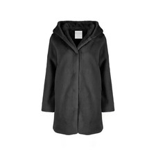cappotto giaccone ecopelliccia nero con cappuccio taglia L marca Censured