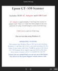 Epson GT- S50 Scanner OEM AC Adapter & USB Cord Both Trays Works 100% Looks Nice — photo 2