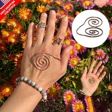 Meditation Copper Spiral Rings, Reiki Energy Healing Hand Jewelry