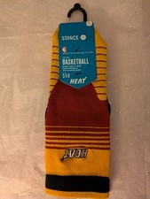 STANCE Basketball Socks - NBA - Heat -Fit No. 559 - Small 3-5.5 - NEW
