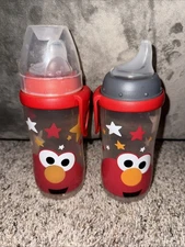 Set of 2 NUK Sesame Street ELMO 10oz Active Cup Transition from Bottle to Cup