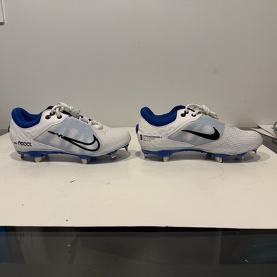 Nike Hyperdiamond 4 Softball Metal Cleats White Blue Women s 7.5