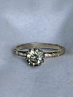Rare Signed  GERMAN  Cut Rock Crystal Gem  .800 Silver    RING  Sz 6