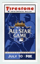 2012 MLB ALL-STAR BASEBALL GAME UNUSED FAN BALLOT at KANSAS CITY ROYALS STADIUM