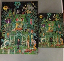 Vintage 1973 Springbok House on Haunted Hill Puzzle Halloween Missing 1 Pieces