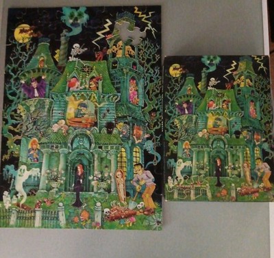 Vintage 1973 Springbok House on Haunted Hill Puzzle Halloween Missing 1 Pieces