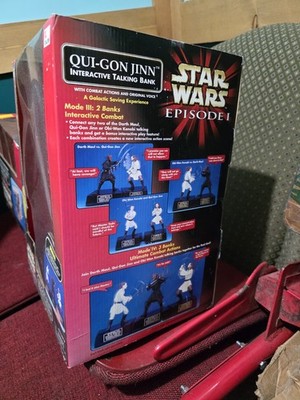 Vintage Star Wars Episode I QUI-GON JINN Interactive Talking Bank