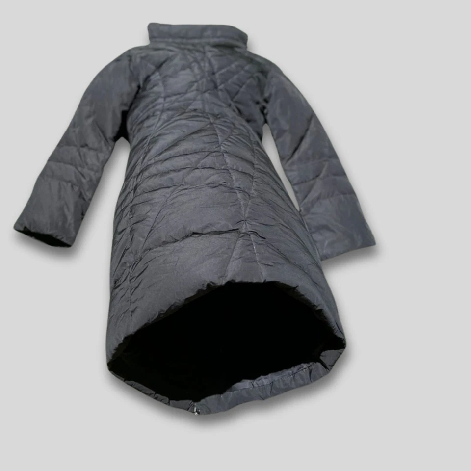 Vintage Moncler Women’s Long Down Puffer Coat Black Quilted Jacket Size 2/M - Image 4 of 4