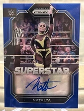 2023 Panini Prizm WWE Superstar Autographs Prizms Blue SA-NTL Natalya Auto 20/49