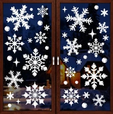 137pcs Christmas Snowflake Window Clings Decals, Realistic Extra Large White C
