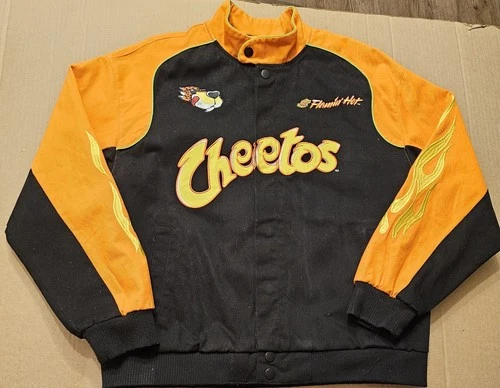 FOREVER 21 Cheetos Flamin' Hot Varsity Jacket Embroidered Mens Medium - product listing photo